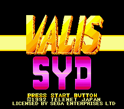 Syd of Valis Title Screen